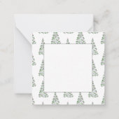 Carte De Correspondance Arbre de Noël à l'aquarelle mignonne (Dos)