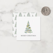 Carte De Correspondance Arbre de Noël à l'aquarelle mignonne (Devant/Arrière en situation)