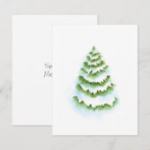 Carte De Correspondance Arbre de Noël aquarelle (Devant / Derrière)