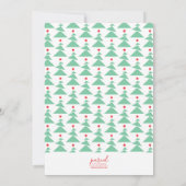 Carte De Correspondance Arbre de Noël dansant vert et rouge moderne (Dos)