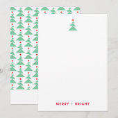 Carte De Correspondance Arbre de Noël dansant vert et rouge moderne (Devant / Derrière)