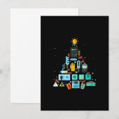 Carte De Correspondance Arbre de Noël Électricien Drôle (Devant / Derrière)