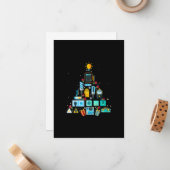 Carte De Correspondance Arbre de Noël Électricien Drôle (Devant/Arrière en situation)