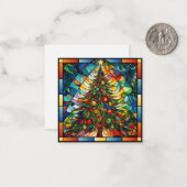 Carte De Correspondance Arbre de Noël en verre tendu (Devant/Arrière en situation)