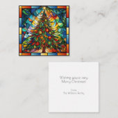 Carte De Correspondance Arbre de Noël en verre tendu (Devant / Derrière)