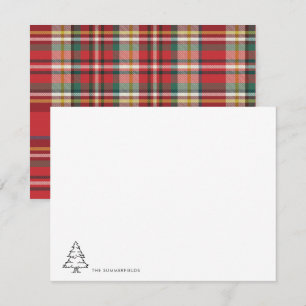 Carte De Correspondance Arbre de Noël moderne Nom de famille élégant