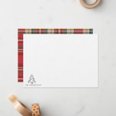 Carte De Correspondance Arbre de Noël Monogramme Fêtes de Famille (Devant/Arrière en situation)