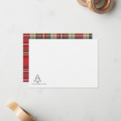 Carte De Correspondance Arbre de Noël Monogramme Fêtes de famille (Devant/Arrière en situation)