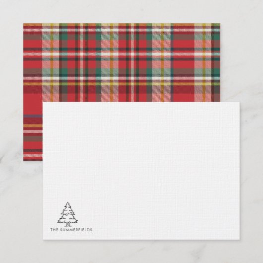 Carte De Correspondance Arbre de Noël Monogramme Fêtes de famille (Devant / Derrière)