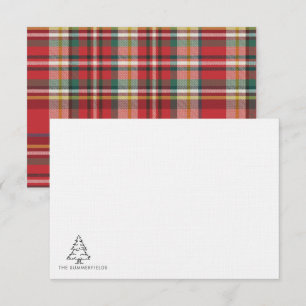 Carte De Correspondance Arbre de Noël Monogramme Fêtes de Famille