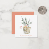 Carte De Correspondance Arbre de Noël rustique aquarelle (Devant/Arrière en situation)