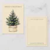 Carte De Correspondance Arbre de Noël rustique minimal (Devant / Derrière)
