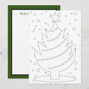 Carte De Correspondance Arbre de Noël unisex enfants colorier ajouter le m