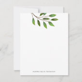 Carte De Correspondance Arbre vert Feuille simple (Devant)