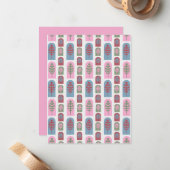 Carte De Correspondance Arbres Art déco (Devant/Arrière en situation)