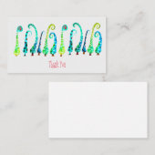 Carte De Correspondance Arbres de Noël aquarelle fantaisistes (Devant / Derrière)