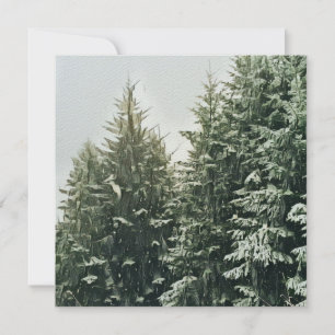 Carte De Correspondance Arbres de Noël Monogramme feutre écru