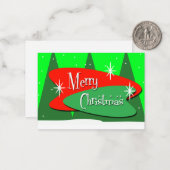 Carte De Correspondance Arbres de Noël Rétro Salutations (Devant/Arrière en situation)