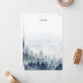 Carte De Correspondance Arbres forestiers monogrammes (Devant/Arrière en situation)