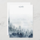 Carte De Correspondance Arbres forestiers monogrammes (Devant / Derrière)