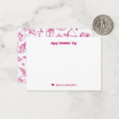 Carte De Correspondance Arc de Cupidon Mignon Coeur Rose Saint-Valentin (Devant/Arrière en situation)