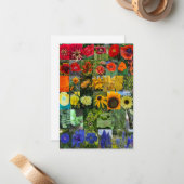 Carte De Correspondance Arc-en-ciel de Fleurs  (Devant/Arrière en situation)
