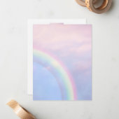 Carte De Correspondance Arc en ciel d'espoir - pastel, (Devant/Arrière en situation)