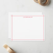 Carte De Correspondance Architecte Moderne aux Frontières Rouges Professio (Devant/Arrière en situation)