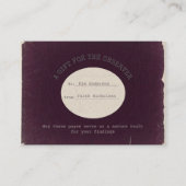 Carte De Correspondance Archivist Burgundy Graduation Gift Insert Card (Devant)