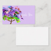 Carte De Correspondance Ardoise d'aquarelle violette Jacaranda (Devant / Derrière)