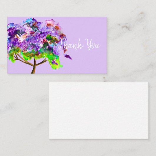 Carte De Correspondance Ardoise d'aquarelle violette Jacaranda (Devant / Derrière)
