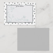 Carte De Correspondance argent blanc élégant monogrammed (Devant / Derrière)