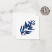 Carte De Correspondance Armature de palme d'aquarelle Indigo (Devant/Arrière en situation)