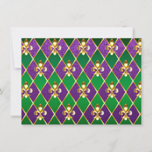 Carte De Correspondance Arrière - plan de bijoux Mardi Gras