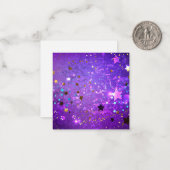 Carte De Correspondance Arrière - plan de feuille violet avec étoiles (Devant/Arrière en situation)