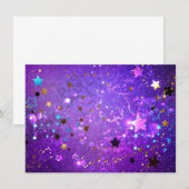 Carte De Correspondance Arrière - plan de feuille violet avec étoiles (Devant / Derrière)