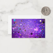 Carte De Correspondance Arrière - plan de feuille violet avec étoiles (Devant/Arrière en situation)