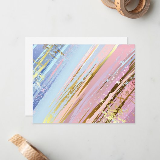 Carte De Correspondance Arrière - plan rose texturé (Devant/Arrière en situation)