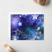 Carte De Correspondance Arrière - plan spatial avec étoiles (Devant/Arrière en situation)