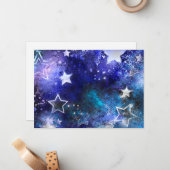 Carte De Correspondance Arrière - plan spatial avec étoiles (Devant/Arrière en situation)
