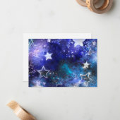 Carte De Correspondance Arrière - plan spatial avec étoiles (Devant/Arrière en situation)