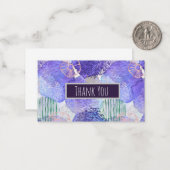 Carte De Correspondance Art abstrait moderne bleu et violet (Devant/Arrière en situation)