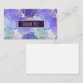 Carte De Correspondance Art abstrait moderne bleu et violet (Devant / Derrière)