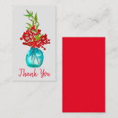 Carte De Correspondance Art de l'aquarelle Red Berries (Devant / Derrière)