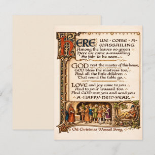 Carte De Correspondance Art de manuscrit enluminé de chanson de Wassail vi