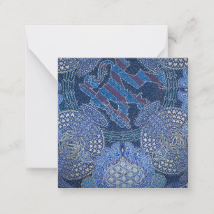 Carte De Correspondance Art de mosaïque ornée bleue, Allemagne