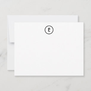 Carte De Correspondance Art Déco initiale monogramme vintage élégant plat