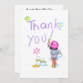 Carte De Correspondance Art Party merci note (Devant / Derrière)