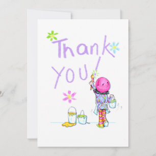Carte De Correspondance Art Party merci note