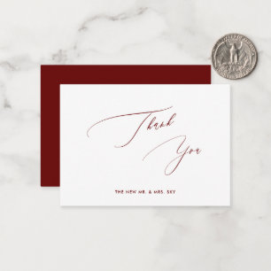 Carte De Correspondance ArtsApp Bourgogne Luxe Calligraphie Merci